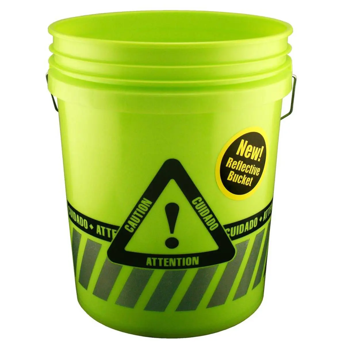 212 MAIN 5 gal Reflective Caution Portable Outdoor Bucket, Suitable for Patio Furniture Use, 5 Gallon Bucket, 5Gal