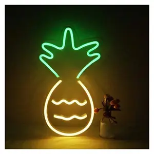 Sign Illuminated Pineapple Neon Light USB Powered Dimmable For Living Room Wall Decorations Sign Decor 25.4cmx43cm
