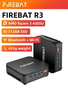 Mini PC AMD 4300U, 16GB RAM 512GB SSD, USB-C, USB3.2 Type-A, HDMI2.0 & DP1.4, WiFi6 & BT5.2, Triple 4K Displays Support, Desktop PC For Home, Students