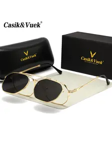 Men's Metal Dual Layer Foldable Sunglasses Full Frame Reading Glasses Trendy Street Style, Casik&vuek Eyewear for Fashion-Conscious Men
