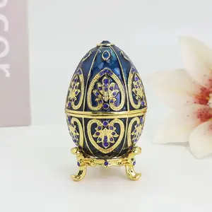 Easter Egg Decoration Box Faberge Eggs Storage Container Desktop Creative Ornament Easter Small Gift Wedding Present