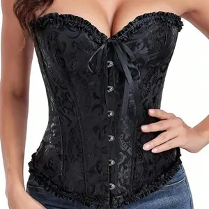 Lace Push Up Corset Bodysuit for Women – Snatched Waist Shapewear Top
