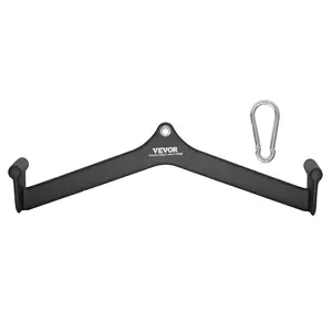 Summervibes Cable Machine Attachments Set - LAT Pulldown V-Bar, Tricep Pull Down Bar, Bicep Curl Handle with Rubber Grip for Home Gym Back Training