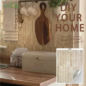 Shinyhome Self-Adhesive Decorative Decal Wall Stickers for Kitchen Bathroom Decoration, Stick on Backsplash and Bathroom, Waterproof and Oil-Proof, Easy to Clean, DIY, Modern Tile Design, Durable Adhesive for Rvs and Home Decor, Tiles Sticker