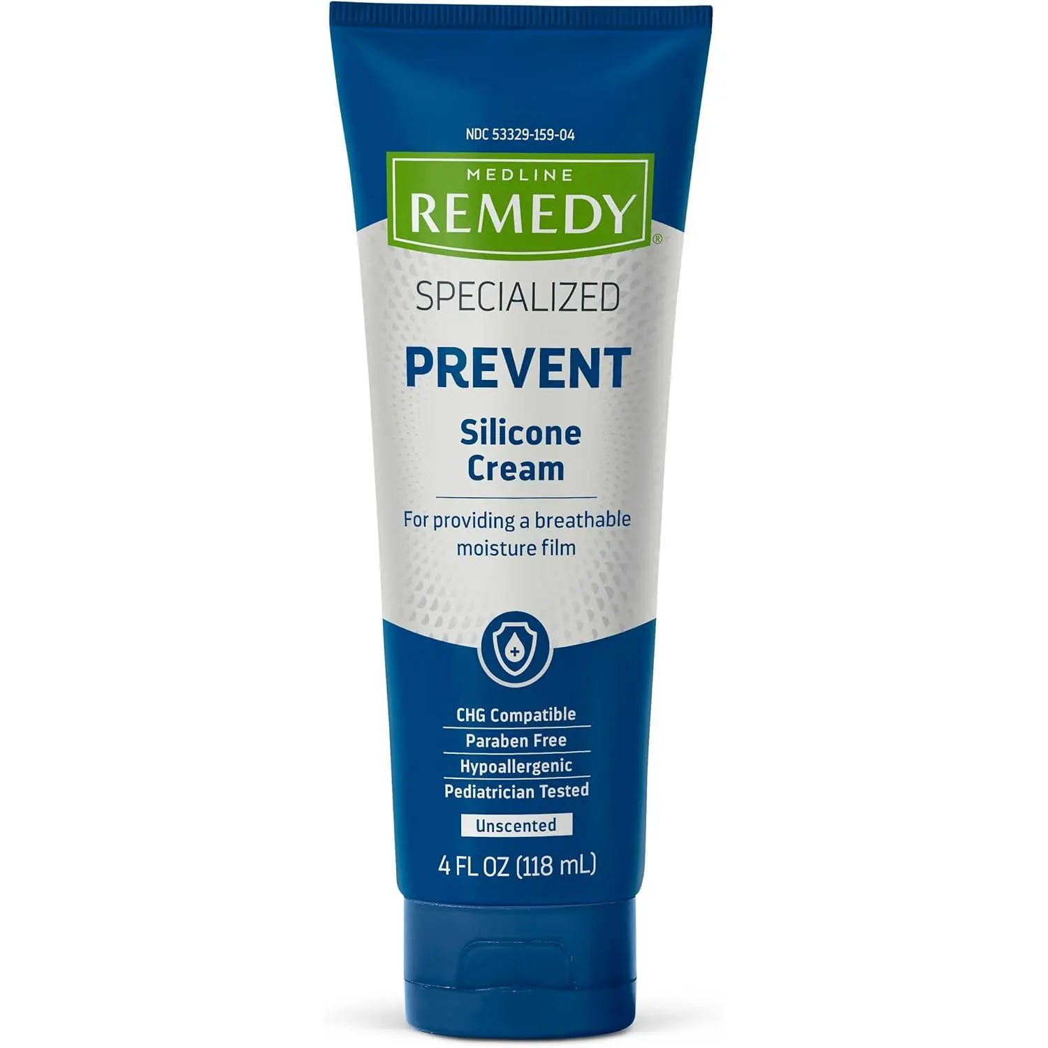 Medline Remedy Specialized Silicone Cream, Unscented (4 fl oz), Gentle Breathable Film for All Ages, Paraben-free and Hypoallergenic Skin Care, Barrier for Dry Cracked Skin
