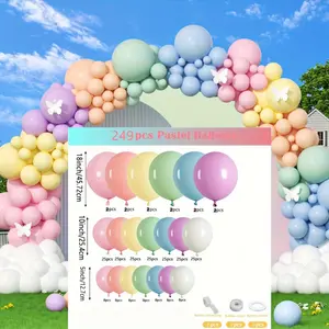 [holiday gifts][christmas gift] 249pcs Rainbow Balloon Garland Arch Set - 18.10.5 Latex Balloons in Three Sizes & Seven Colors - Perfect for Weddings, Engagements, Birthdays, Anniversaries, And Easter Celebrations - Festive Party Decoration