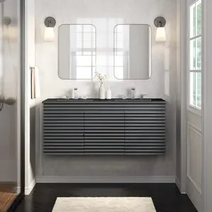 Modway Render 48" Wall-Mount Bathroom Vanity in Gray Black