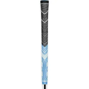 MCC Plus4  Club Grip - -Weather Hybrid Grip with Larger Lower Hand - Brushed  Cord & Pebbled Texture - Light Blue/White