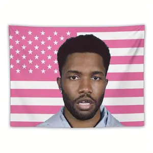 Frank Ocean Music Album Cover Tapestry Flag,Vibrant Pink & White American Flag Design with Stars, Perfect for Dorm Room, Home Decor, or for Man Cave Wall Art Gift, Home Wall Art |     Artistic Tapestry |     Durable Wall Hanging Gift