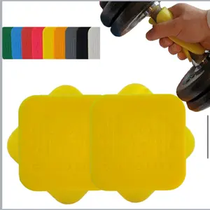 2 Premium Yellow Silicone Grip Pads – Non-Slip, Sweat-Resistant Accessory for Weightlifting, Dumbbells, Bench Press, and Pull-Ups
