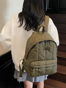 2025 Autumn & Winter New Style Fashion Cotton-padded Embroidered Backpack with Filling, Multi-compartment Women's Backpack for Commuting  Leisure