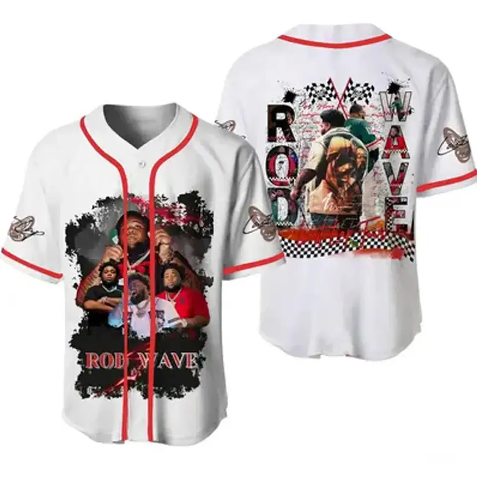 Rod Wave Hip Hop Jersey Last Soul Singer Button Down Streetwear Clothing Shirt HY4076 Graphic Tee Button Down Shirt, Music Concert Merch For Both Men and Women