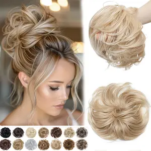 80G Thick Fluffy Messy Bun Hair Piece Synthetic Scrunchies Elastic Rubber Band Scrunchie Chignon Instant Ponytail Hair Extensions Updo Hairpiece