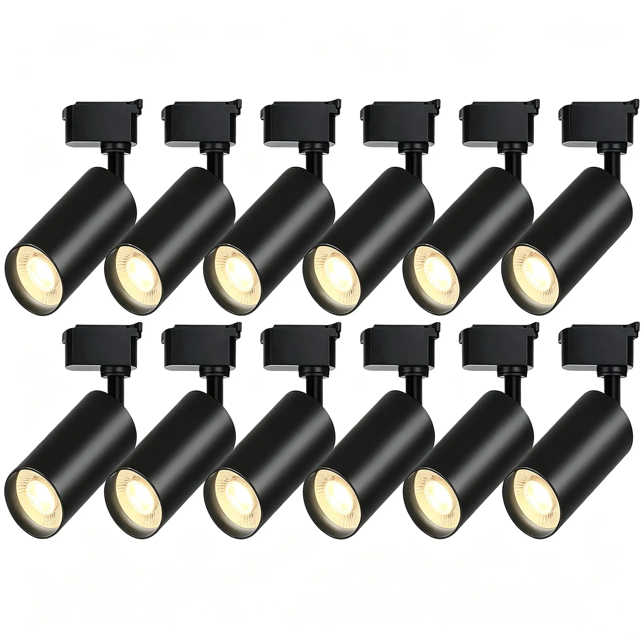 Bravsekai H Type LED Track Lighting Heads 12 Track Lights 6000K 20W 2400lm High Brightness Track Lighting System for Accent Lighting, Dimmable Ceiling Lights Spotlight Fixtures (No Track Rails)