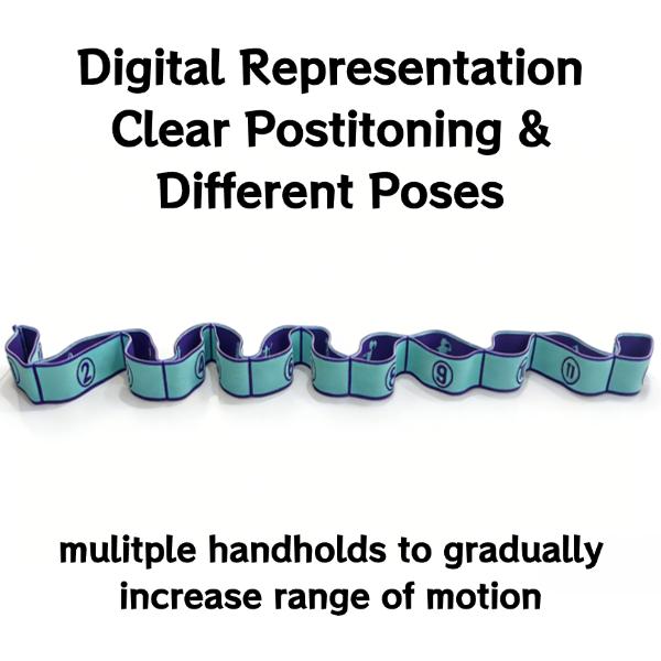 Adjustable Fabric Resistance Band, Multi-functional Bands for Exercise, Pilates and Gymnastics, Stretching Strap for Physical Therapy, Full Body Workout, Soft& Comfortable, with 12 Loops, Homegym Gear for Women Men