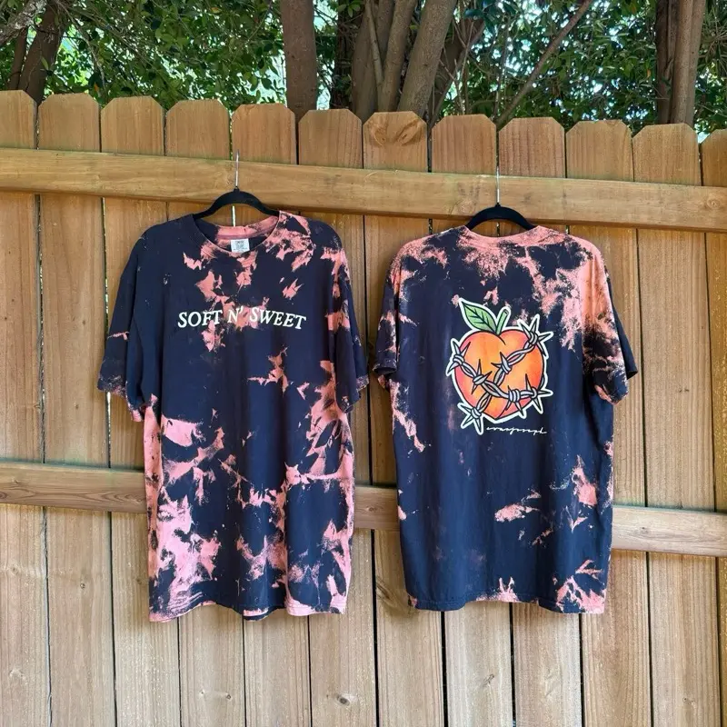 EvanJoseph & The Peaches - Soft N' Sweet Tee - Bleach Wash T-Shirt - Adult - Unisex - Georgia Peach