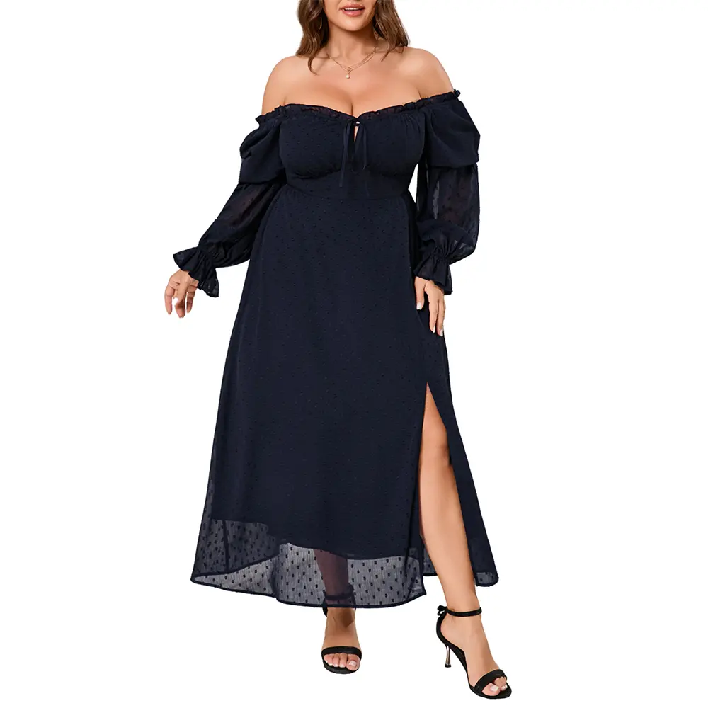fitted lace wedding dress Plus Size Sheer Halter Maxi Dress Black / 2X main image 0