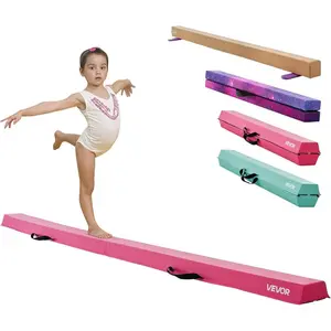 VEVOR 8FT Balance Beam for Kids, 200 - 350LBS Stable Support Gymnastics Floor Beam with Non - Slip Mat, Wood - Core/EVA Gymnastics Training Equipment with Anti - Slip Bottom Carry Bag for Home GymVEVOR Super Brand Day