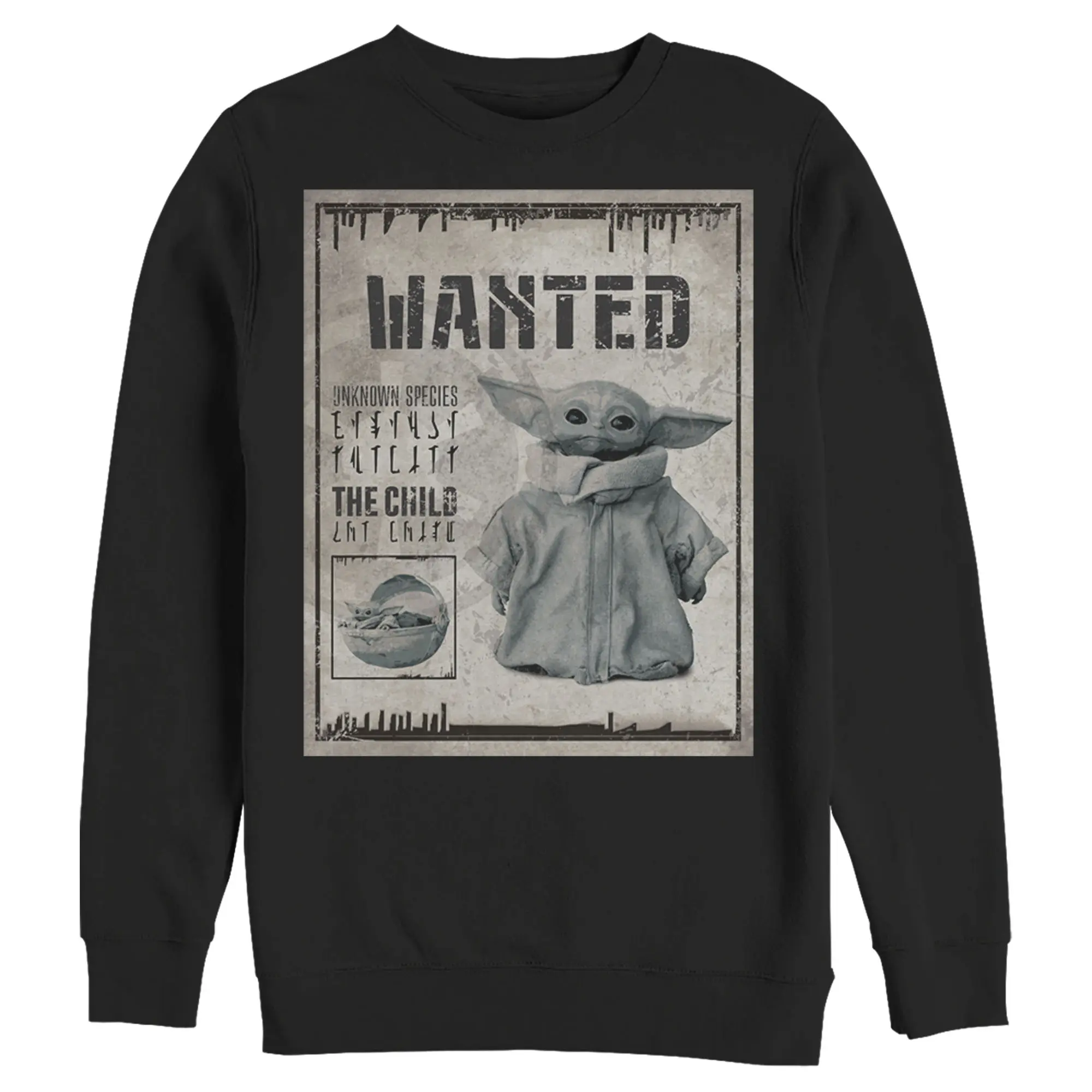 Men's Star Wars The Mandalorian The Child Wanted Unknown Species Sweatshirt