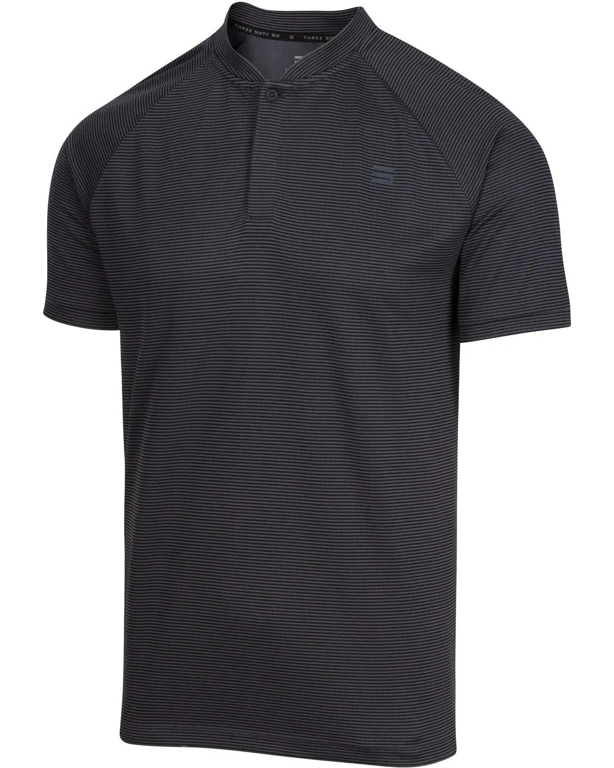 Men's Thin-Striped Collarless Golf Polos