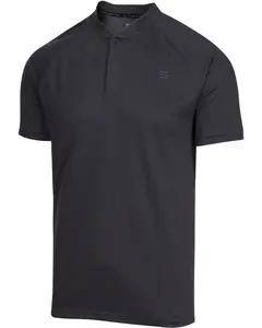 Men's Thin-Striped Collarless Golf Polos