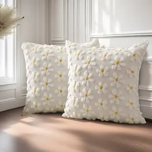 2-Pack Floral Pillow Covers, Modern Style Decorative Cushion Cases, Trendy Home Accessories for Living Room & Bedroom