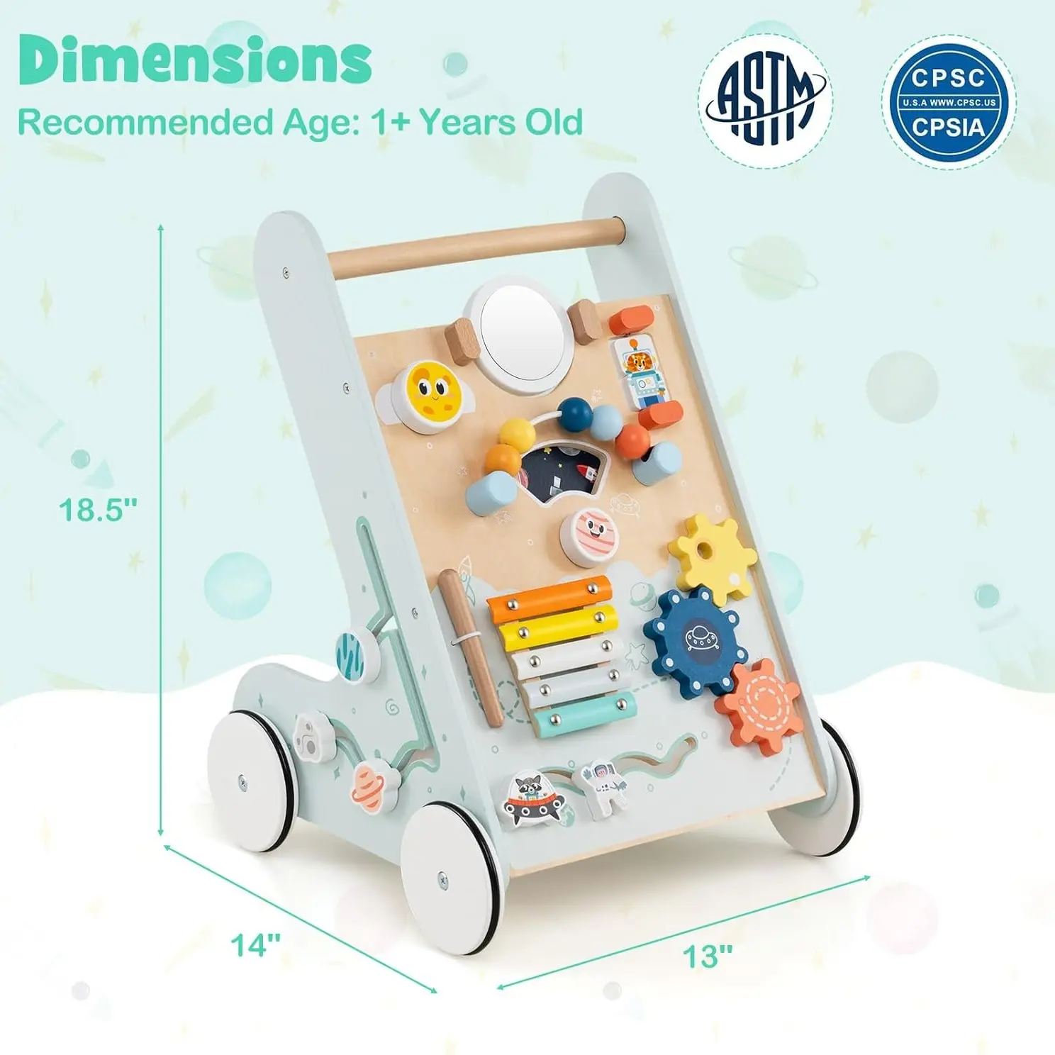 Light Blue w/ Universe Spinner & Acrylic Mirror