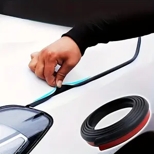 Universal Self-Adhesive Synthetic Rubber Car Door Seal Strip, 4m Waterproof Noise Reduction, Multi-Chamber Design for Hood and Trunk, Car Accessory