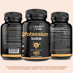 Health Dose Potassium Iodide (KI) 130mg Gluten-Free Capsules - 140 Count Bottle for Adults, Radiation Protection, Thyroid Support - 10-Year Shelf Life Dietary Mineral Supplement