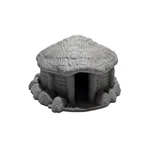 Stone-Base Round Hut – 28mm Scale Round Shelter and Removable Roof