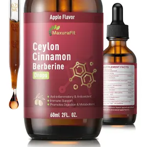 Berberine Drops with Ceylon Cinnamon Bitter Supplement,Berberine HCL Liquid Drops with Turmeric,Green Tea,Apple Cider Vinegar,Black Seed Oil for Overall Support & Digestive System 2 FL OZ