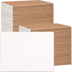 100 Lined Kraft Notebooks, A5 Journals Bulk, 8.3x5.5 Notebook Bulk for Traveler Journal, Students Gift School Office Supplies (30 Sheets/60 Pages)