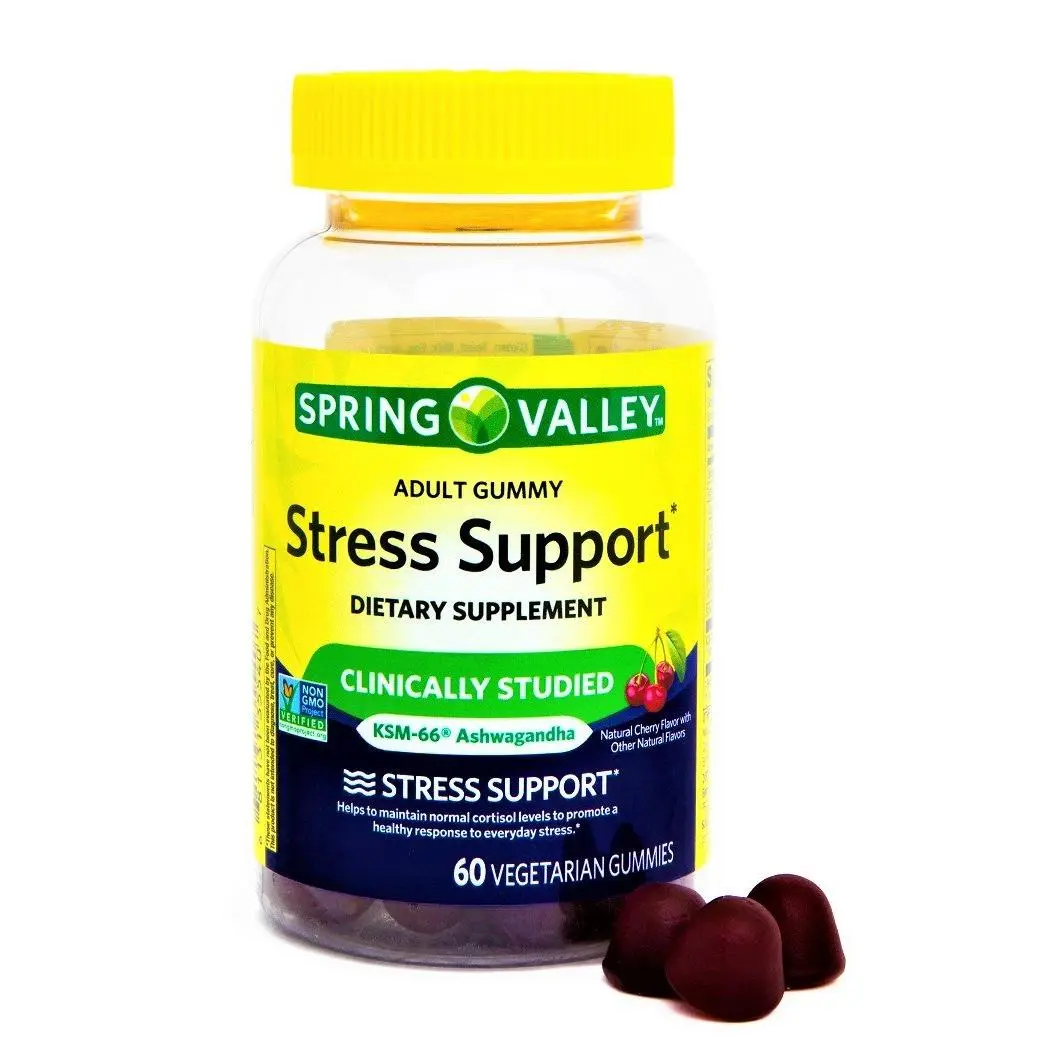 KSM-66 Ashwagandha Vegetarian Gummies 60 Count Spring Valley