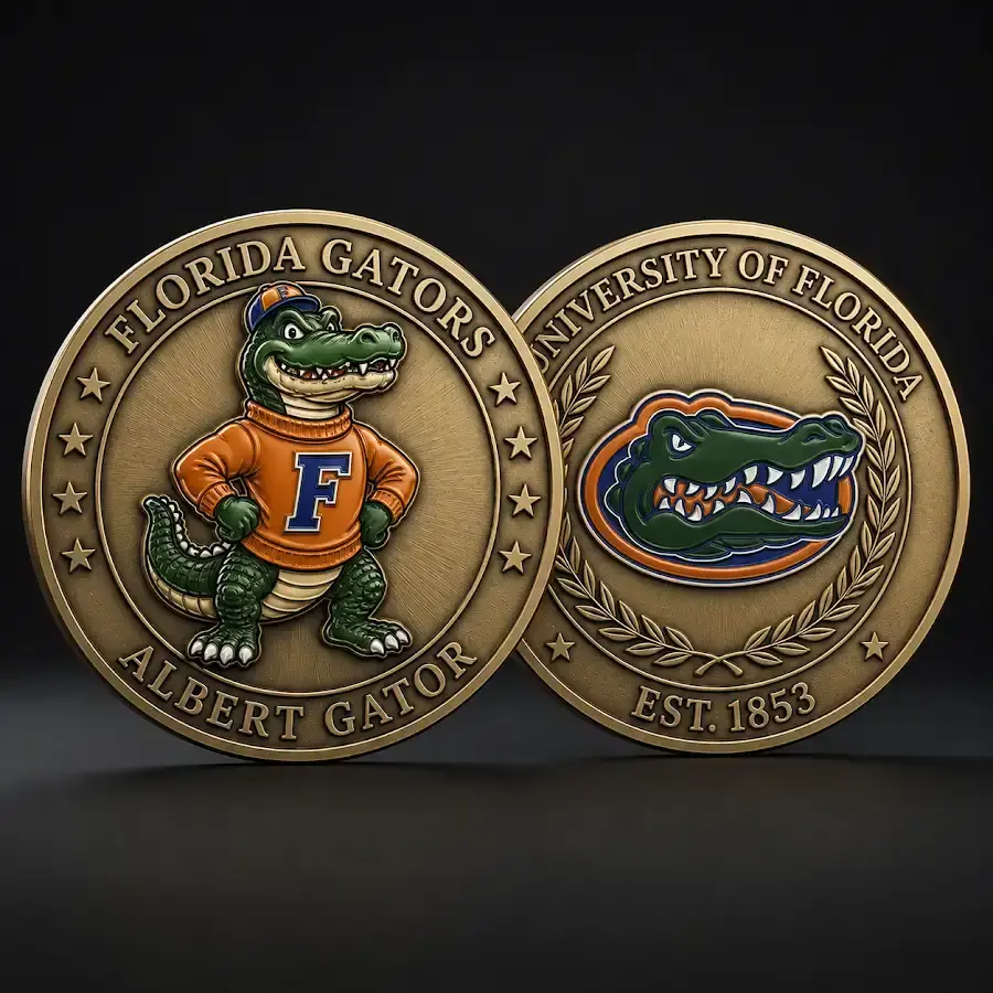 Florida Gators challenge coin University of Florida Albert Gator Est 1853 college football fan collectible coin gear