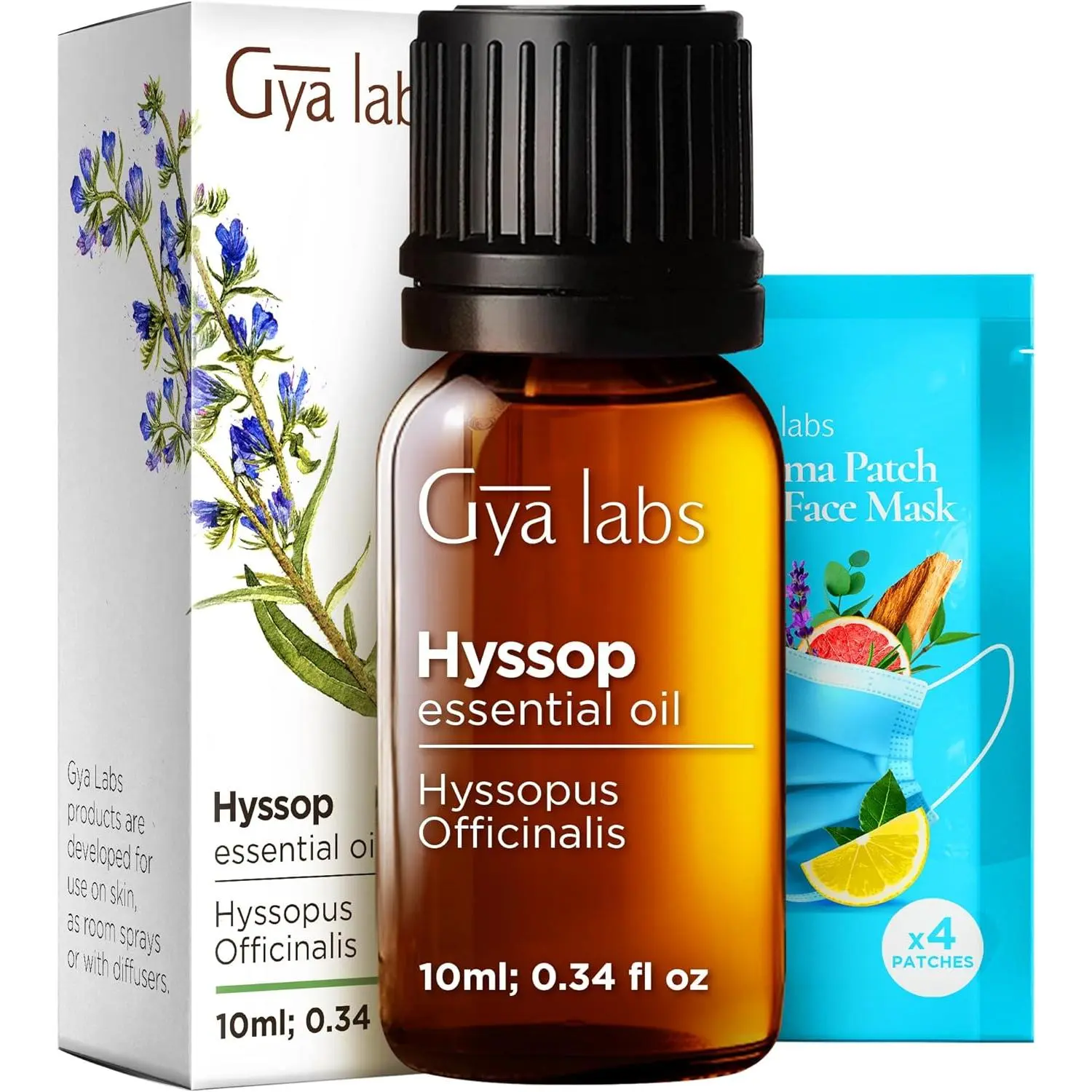 Gya Labs Pure Hyssop Essential Oil - 0.34 Fl Oz - Hyssop Oil for Hair, Skin, Diffuser, Aromatherapy & DIY Candle Making Scent