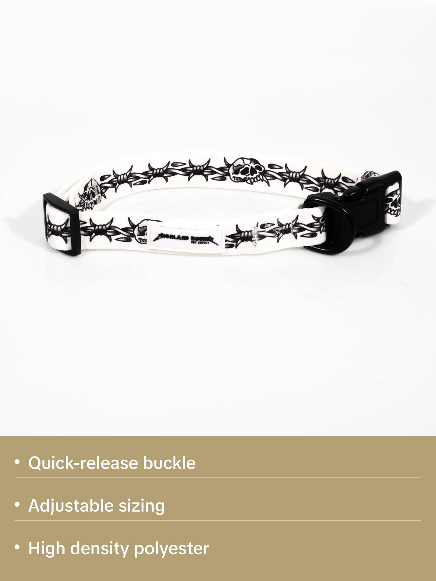 COLLAR - BARB WIRE WHITE