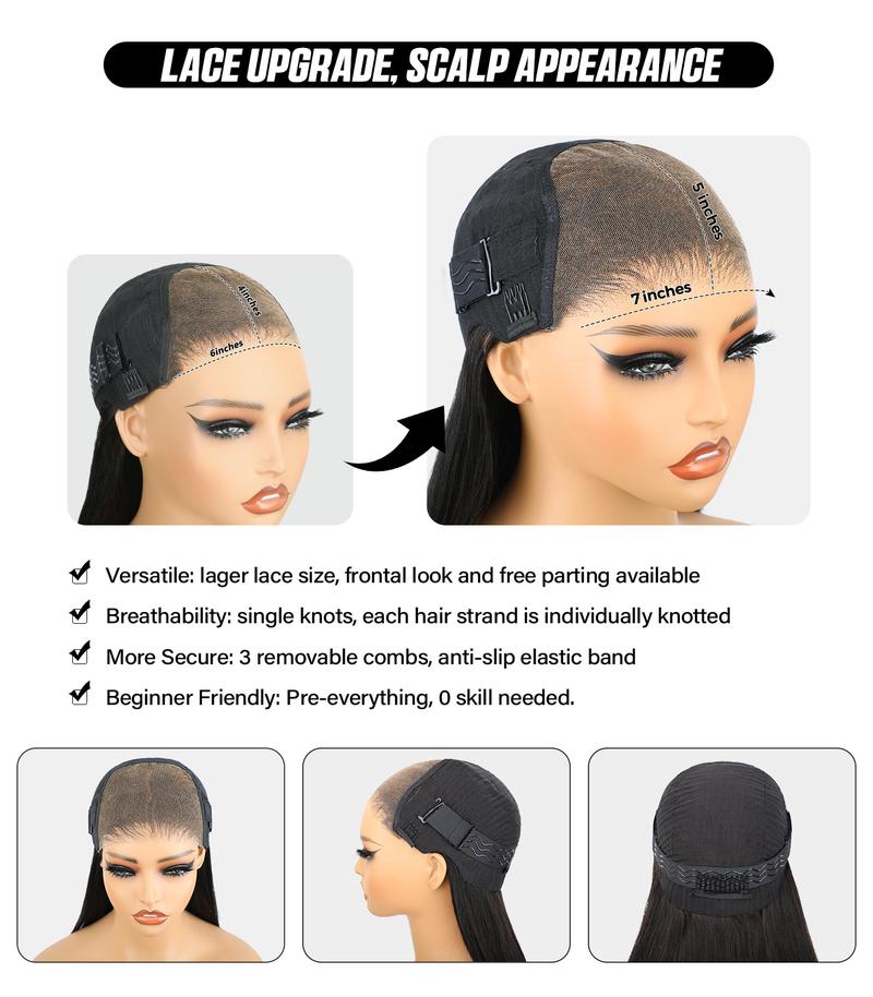 OQ Hair Wear And Go Body Wave Glueless Wigs Bleached Tiny Knots Pre Cut 7x5 HD Lace Front Wigs Human Hair Outdoorfun