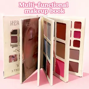 Multi-Functional Face Makeup Palette, 5-Layer Eyeshadow Book, Matte & Glitter Makeup Palette with Blush, Contour and Highlight in One, Makeup Set for Women, Cosmetics Kit, Face Makeup Sets ！  color highlighter