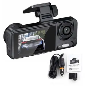 1080P 3 Channel Dash Cam Front/Inside/Rear View DVR Video Recorder Driving Recorder WIFICamera Night Vision