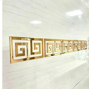 20pcs 3D Self-Adhesive Acrylic Mirror Wall Stickers, Waterproof Home Decor for TV Background, Golden Color and Silver Color Finishes