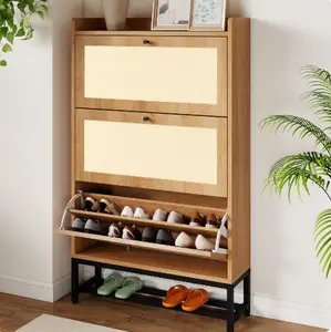 Dump truck shoe cabinet model 5 natural wood color