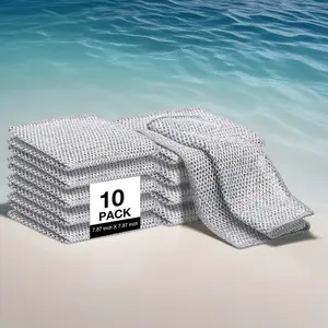 10-Pack Dual-Use Anti-Scratch Steel Wool Dish Cloth Double-Sided Mesh Metal Dish Brush Kitchen Utensil Cleaning Essential Dual-Use Easy Storage