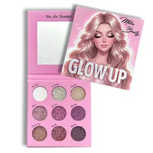 Glow Up Shimmer Palette Sparkling Pressed Smooth Glitter Eyeshadow Makeup High Pigment