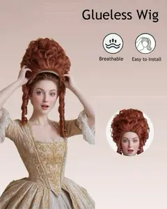 Pink 18th Century Colonial Wig for Adult Women Victorian Queen Cosplay Wig