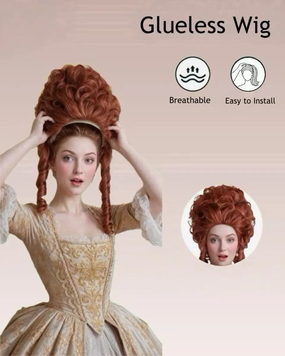 Pink 18th Century Colonial Wig for Adult Women Victorian Queen Cosplay Wig