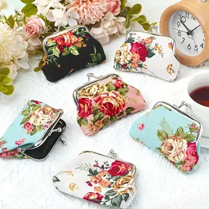6-Pack Fresh Flower Coin Purses, Stylish Multi-Color, for Coins Lipsticks Key Cards, Ideal All-Season Gifts, Perfect for Mother’s Day