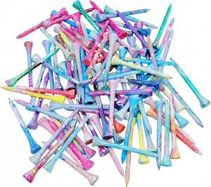 Golf Tees Multiple Colors Mixed Size Package, 100 count Professional / Golf Tees, Size 3-1/4", 2-3/4" & 1-1/2" Reduce Friction and Resistance