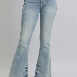 Judy Blue Mr Tinted Pink Tack Detail Flare Jeans for Women - Stylish & Comfortable Fit