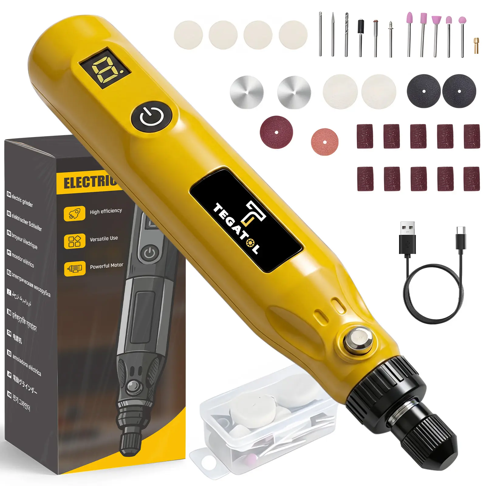 Cordless Nail Drill Electric Nail File Kit,Rechargeable Nail Drill 20000RPM, Portable Electric Nail File with Sanding Kit for Manicure & Pedicure, Cordless Efiles for Acrylic Nails Lightweight Nail Care Tool for Home & Salon