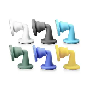 HTTMT- (5 colors available) Silicone Door Stopper Floor Punch Silent Wall Protectors Free Self Adhesive Door Stop Home Wall/Door Less Impact Force Protection Accessories